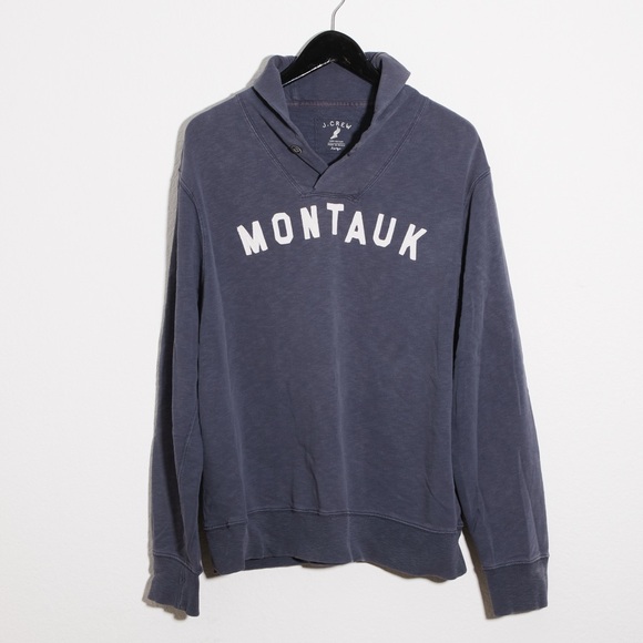 Rare Vintage J. Crew Men's Blue Montauk Cowl Neck Sweater